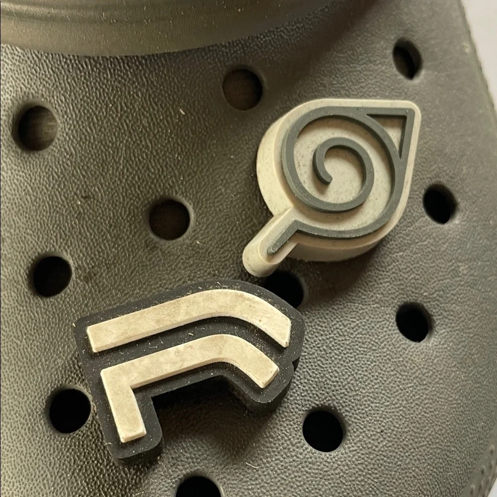CROCS Kids Gray Slippers with Playful Charms